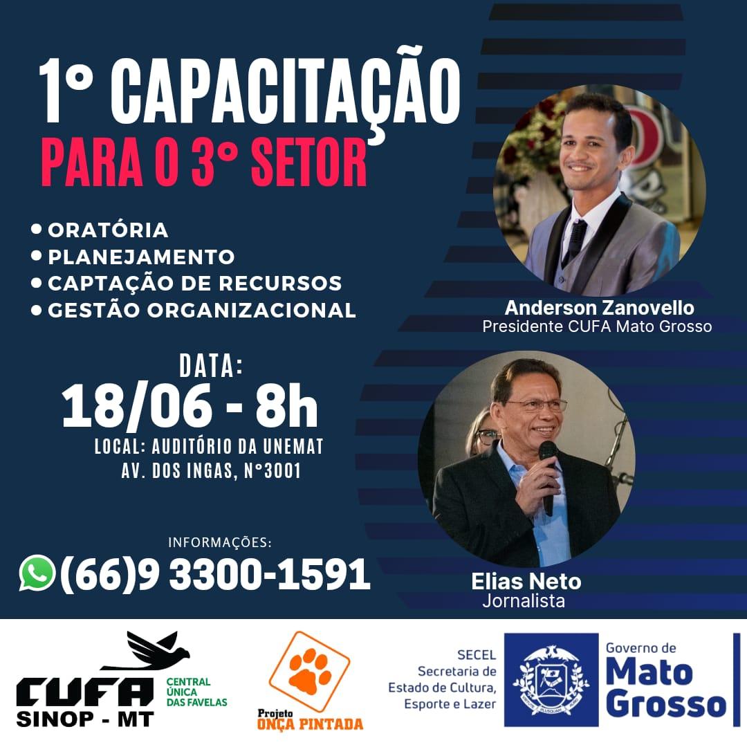 CUFA Sinop realizará a 1ª Capacitação para o terceiro setor