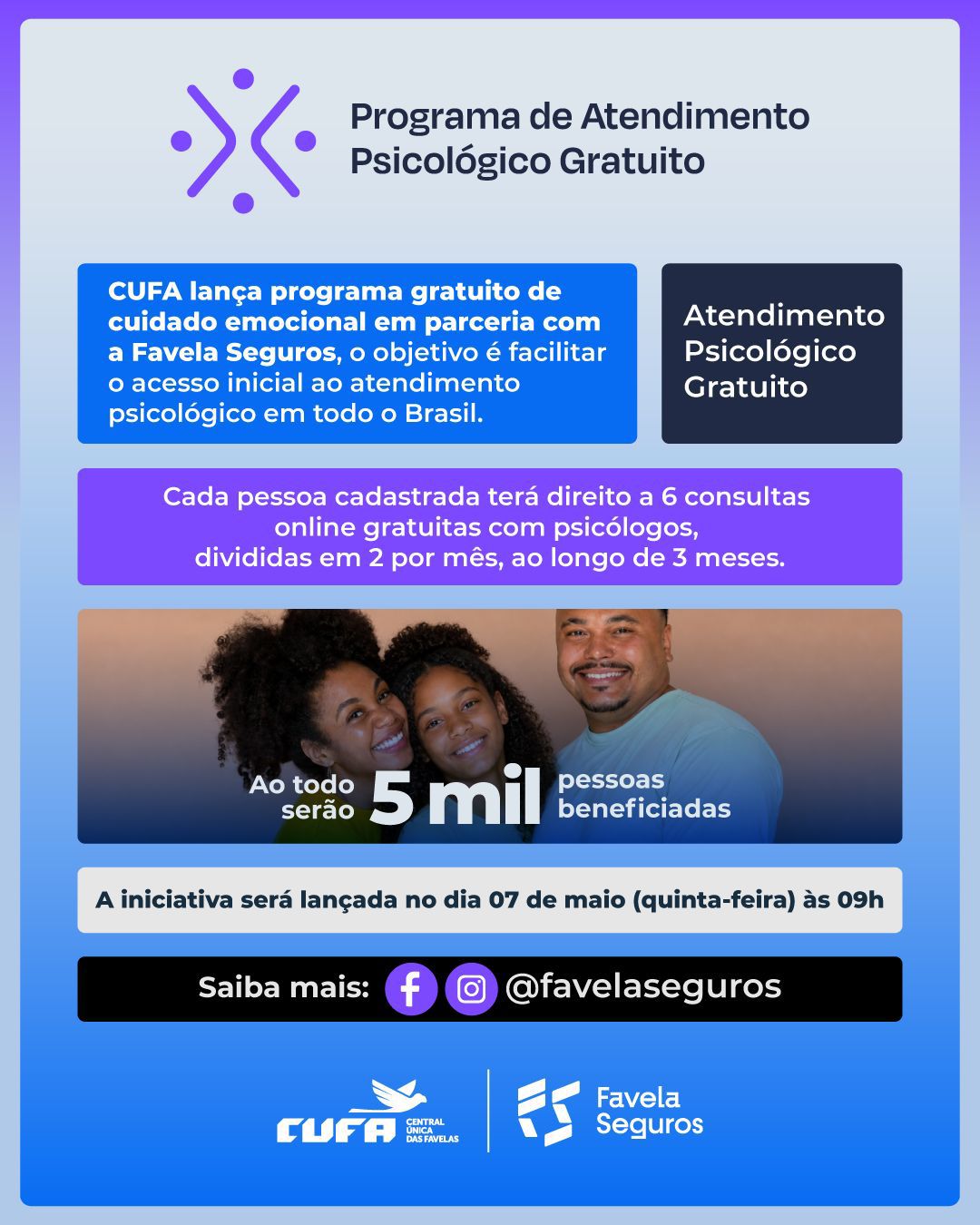 CUFA lança programa nacional gratuito de cuidado emocional com acesso online e ação especial para o Dia das Mães
