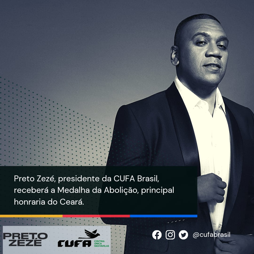 PRETO ZEZÉ, PRESIDENTE NACIONAL DA CUFA, VAI RECEBER A MEDALHA DA ABOLIÇÃO